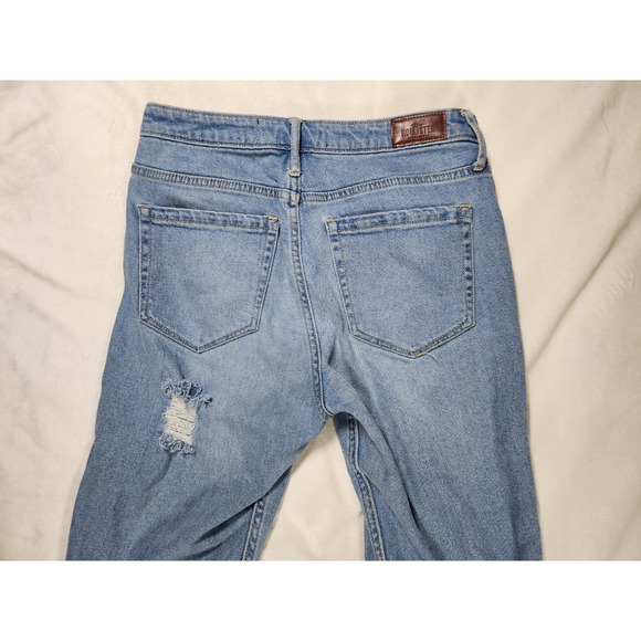 7R Hollister High Rise Slim Straight Vintage Stretch Light Wash Distressed Women - Picture 7 of 14